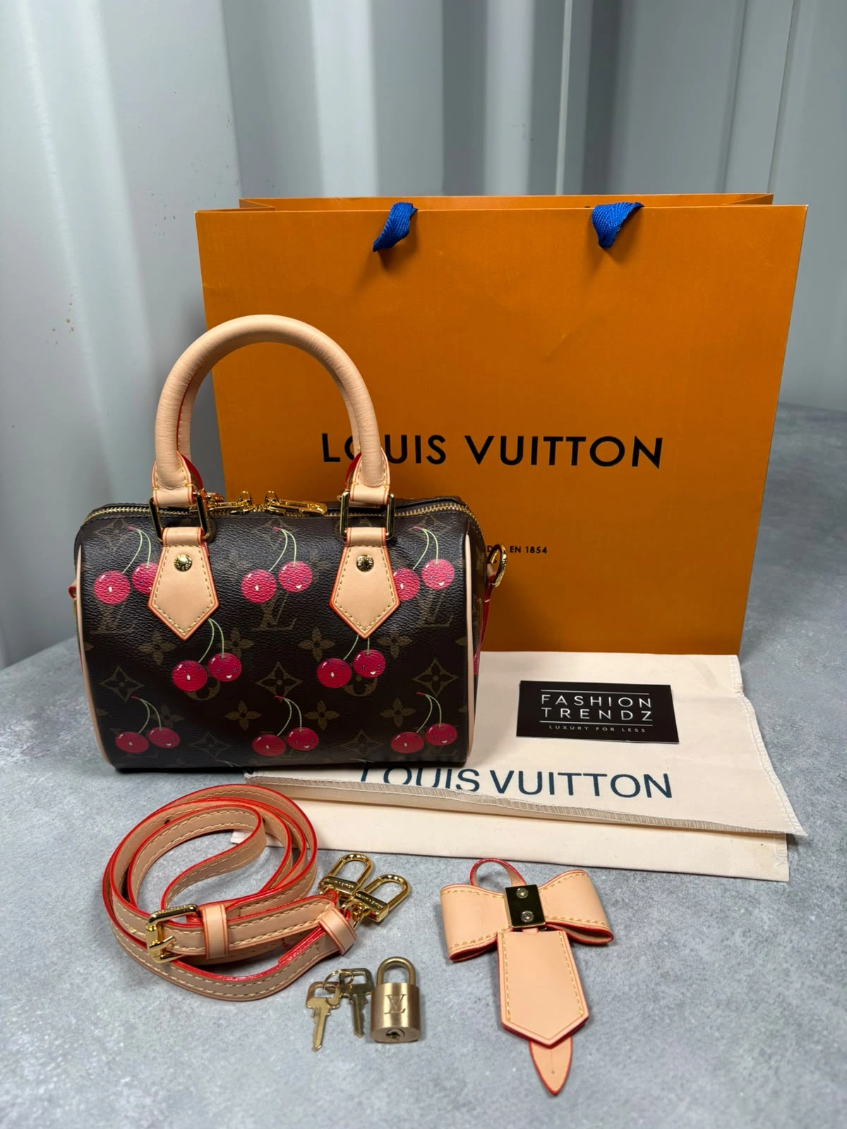 LV cherry speedy bag