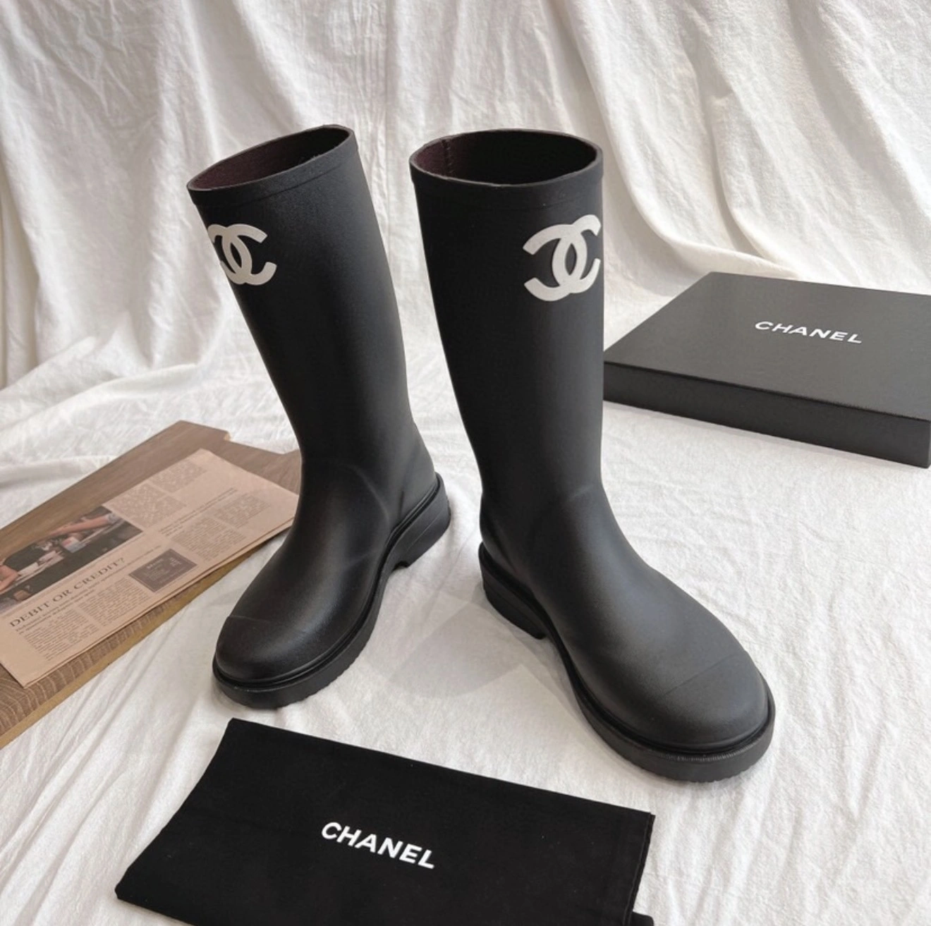 Black CC wellies